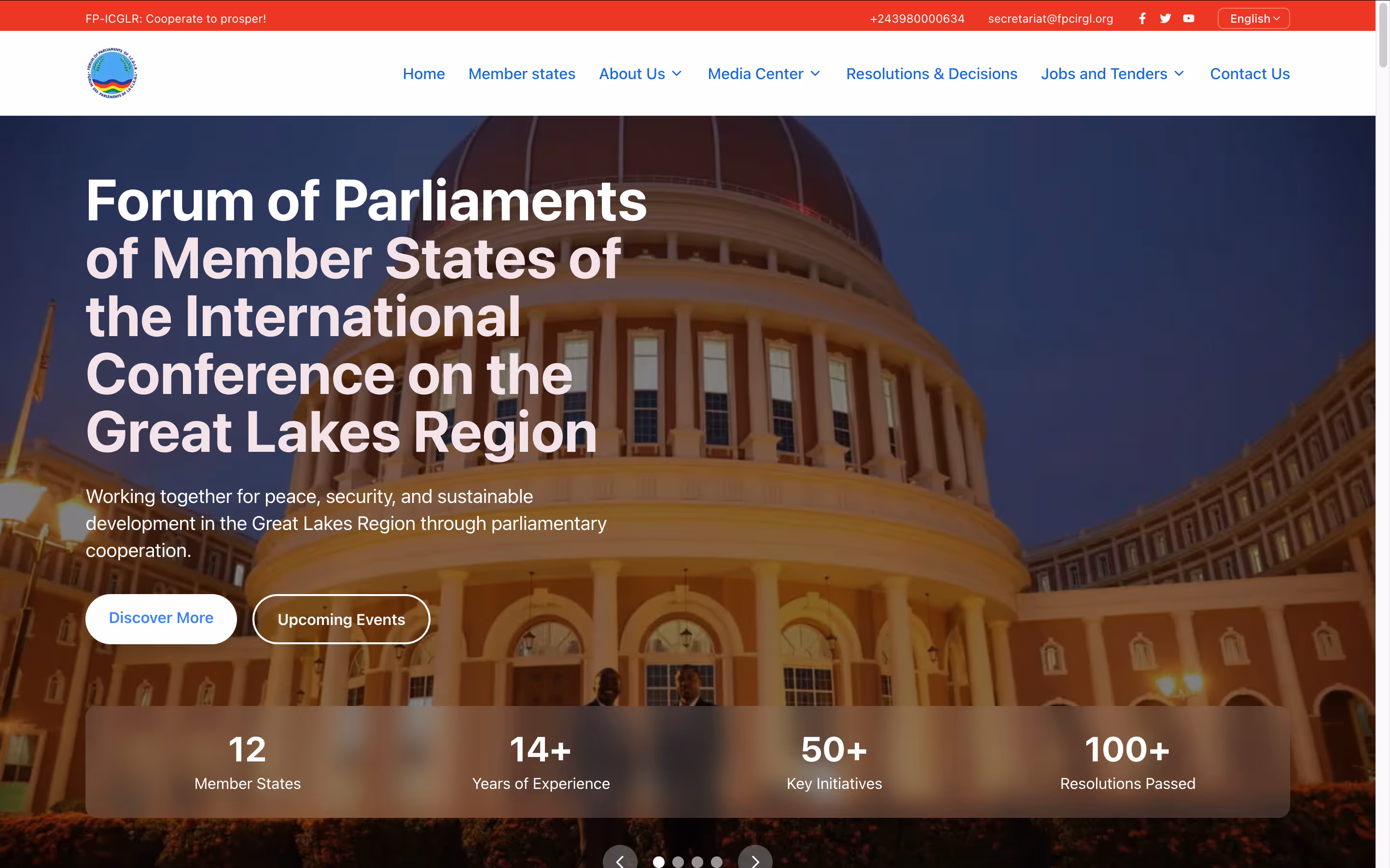 Web application for The Forum of Parliaments of the International Conference on the Great Lakes Region